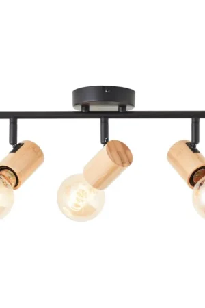 Superprijs Brilliant - Plafondspot KERRY 3xE27/40W/230V zwart/bamboe
