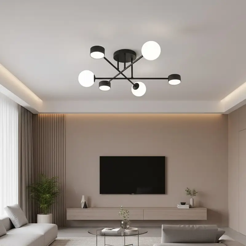 Hoge Kwaliteit Plafondkroonluchter HOLON 3xG9/8W/230V + 3xGX53/12W, zwart