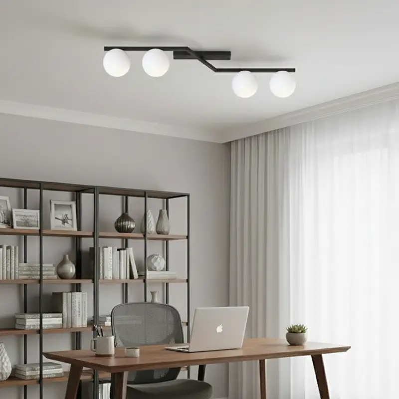 Plafondlamp NATON 4xE14/10W/230V zwart/wit Populair