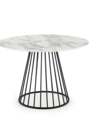 Eettafel SEREIN decor wit marmer/zwart Korting