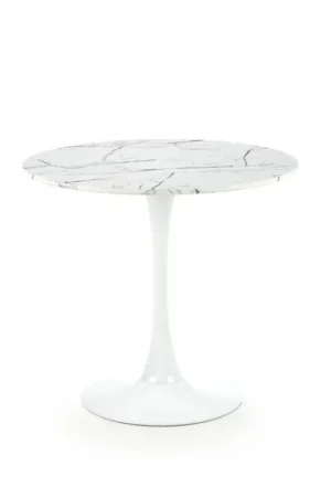 Hete Deal Eettafel PACIS, wit marmerdecor/wit