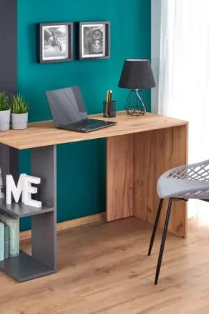 Goedkoop Bureau COZYRA eik Wotan/antraciet