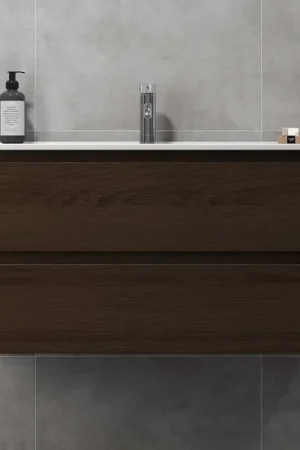 Badmeubel met wastafel KENWOOD 91x50x47 cm walnoot Finale Uitverkoop