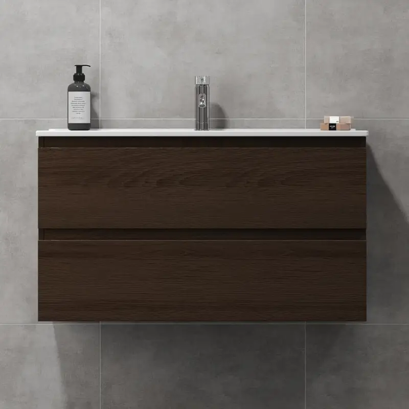 Badmeubel met wastafel KENWOOD 91x50x47 cm walnoot Finale Uitverkoop