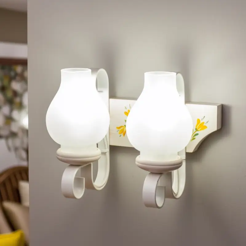 Veilige Betaling Brilagi - Wandlamp QUEEN 2xE14/40W/230V beuk/crème