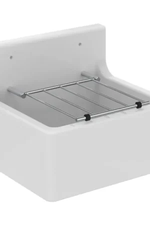 Seizoensaanbieding Ideal Standard S593901 - Hangende uitgietgootsteen met afvoerrooster DOURO 45,5x38 cm keramiek/wit
