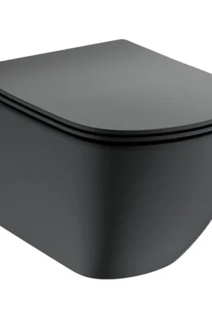 Rechtstreeks Van De Fabrikant Ideal Standard T3546V3 - Hangend toilet TESI met SoftClose-zitting, keramiek/zwart