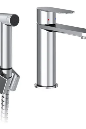 Koop Vandaag Ravak X070450 - Wastafelmengkraan met bidetdouche CHROME glanzend chroom