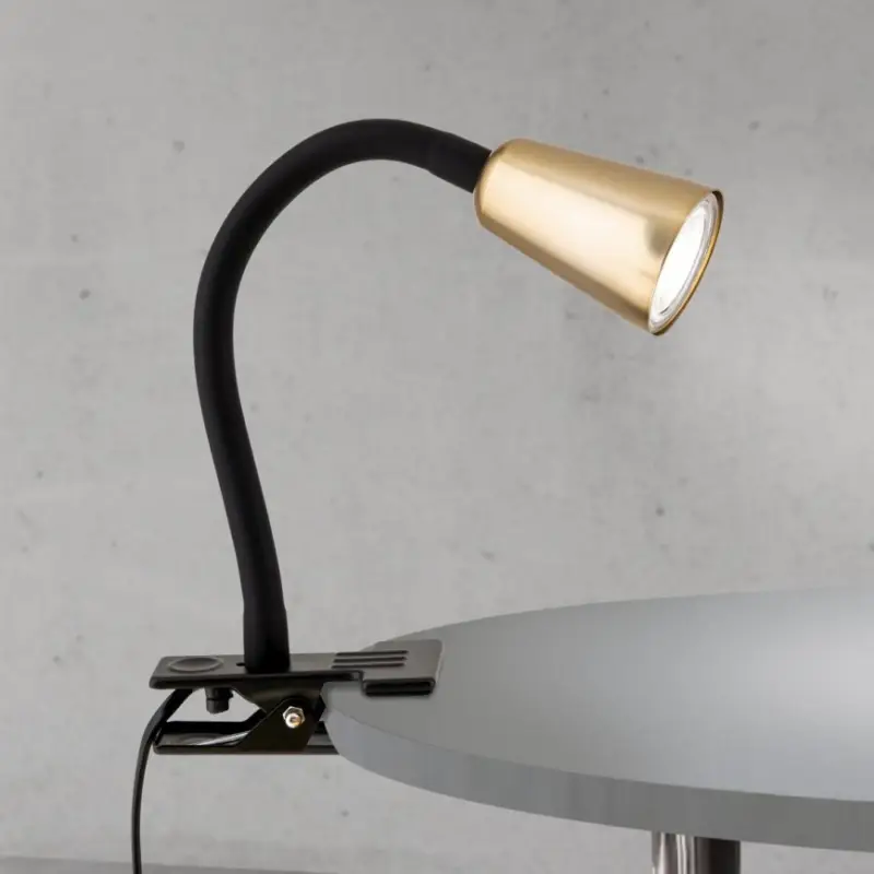 Flexibele tafellamp met klem DOTTY 1xGU10/10W/230V messing/zwart Koopje
