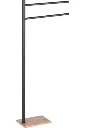 Must-Have Gedy - Handdoekenstandaard TRILLY 83,5 cm mat zwart/bamboe