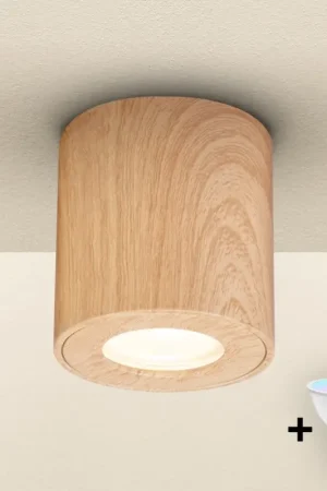 Alleen Vandaag Brilagi - LED RGBW dimbare badkamerarmatuur MIA 1xGU10/4,8W/230V 3000K 84x80 mm eikenlook IP44 + afstandsbediening