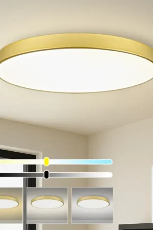 Voordeelprijs Brilagi - LED-dimbare plafondlamp POOL SMART LED/128W/230V 3000-6000K 100 cm goudkleurig Wi-Fi Tuya + afstandsbediening