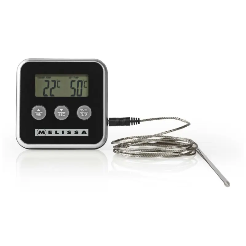 Finale Uitverkoop Melissa - Vleesthermometer met digitaal display en timer 0-250 °C 1xAAA