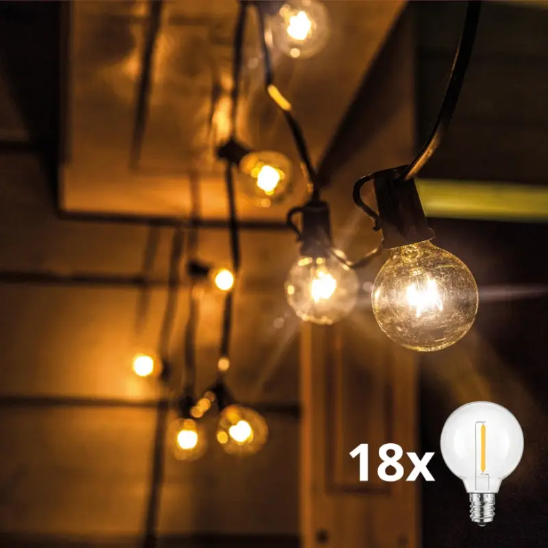 Actieprijs Brilagi - LED buiten decoratieve lichtsnoer GIRLANDA 18xE12/0,6W/230V 13m zwart IP44 warm wit