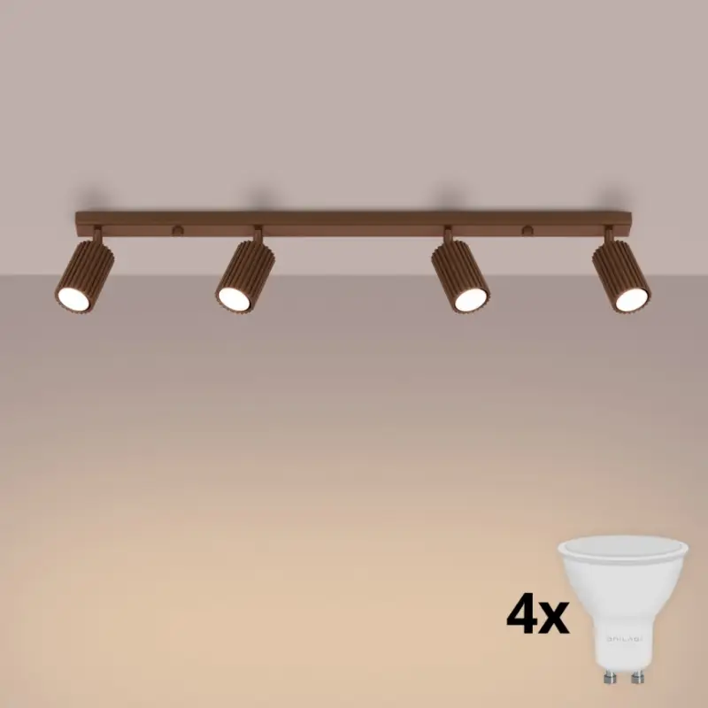 Brilagi - LED-spotarmatuur CRESTO 4x GU10/10W/230V bruin Direct Verzonden