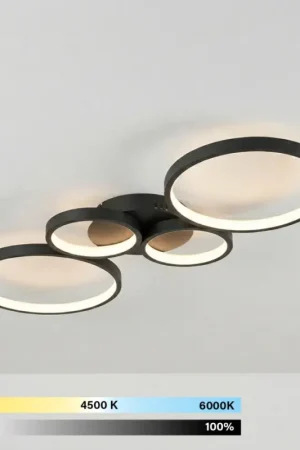 Brilagi - Dimbare LED-plafondlamp RINGO LED/34W/230V 3000-6000K 28x78 cm zwart + afstandsbediening Merkproduct