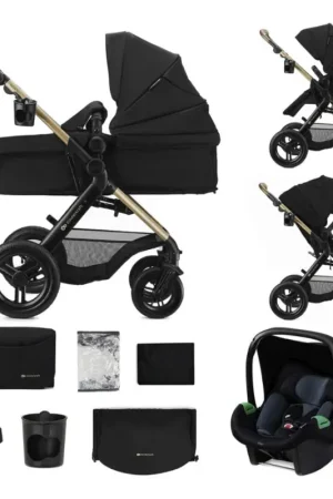 KINDERKRAFT - Gecombineerde kinderwagen 3-in-1 MOOV 2 XL Air Black Veilige Betaling