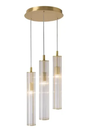 Zuma Line - Goudkleurige hanglamp met kabel 3xE14/7W/230V Finale Uitverkoop