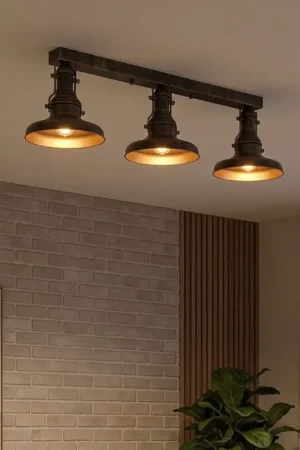 Weekendaanbieding Brilagi - Plafondlamp PYRONIC 3xE27/40W/230V brons/patina