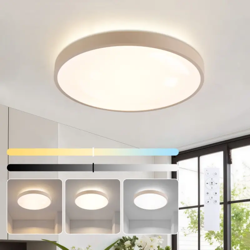 Voordeelprijs Brilagi - LED dimbare plafondlamp GLASS POOL DOUBLE LED/48W/230V 3000-6000K 40 cm beige + afstandsbediening