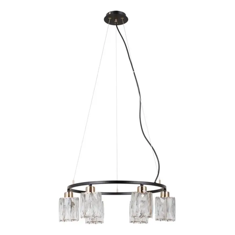 ITALUX - Hanglamp met kabel SIMONA 6xE14/40W/230V zwart/goud Koopje