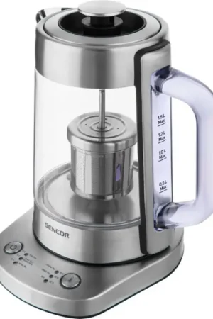 Sencor - Snelle waterkoker met temperatuurregeling 1,5 l 1500W/230V RVS Exclusieve Aanbieding