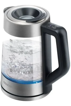 Sencor - Snelle waterkoker met temperatuurregeling 1,7 l 2200W/230V mat chroom/zwart Fabrieksprijs
