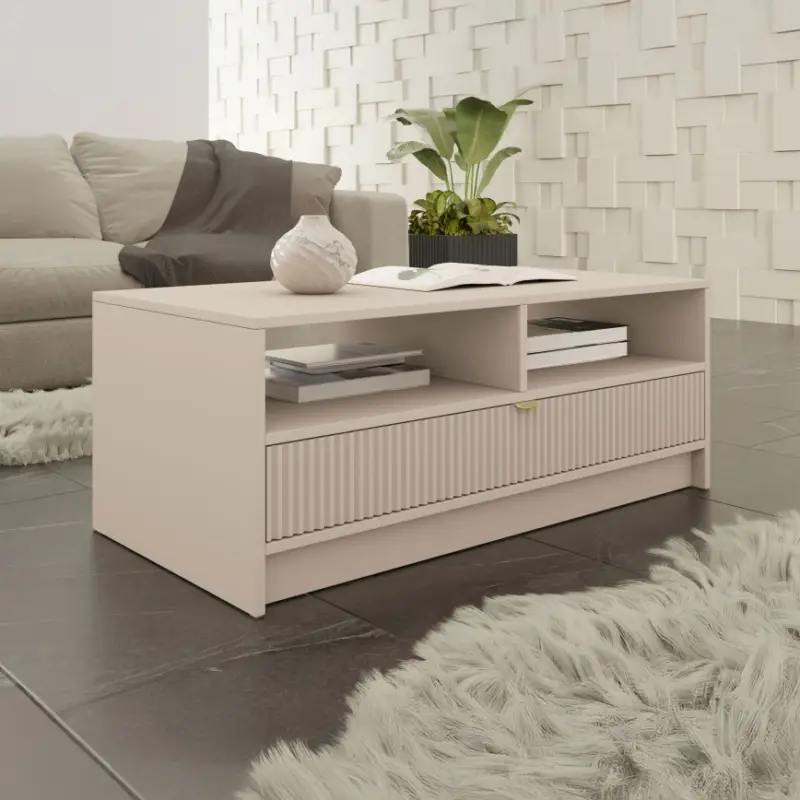 Salontafel TIRENO 100x40 cm beige Superprijs