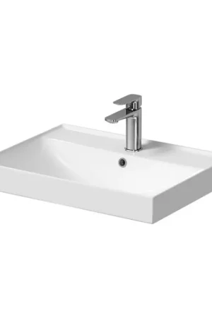 Veilige Betaling Cersanit K120-009 - Inbouwwastafel LARGA 45,5 x 60,5 cm keramiek/hoogglans wit