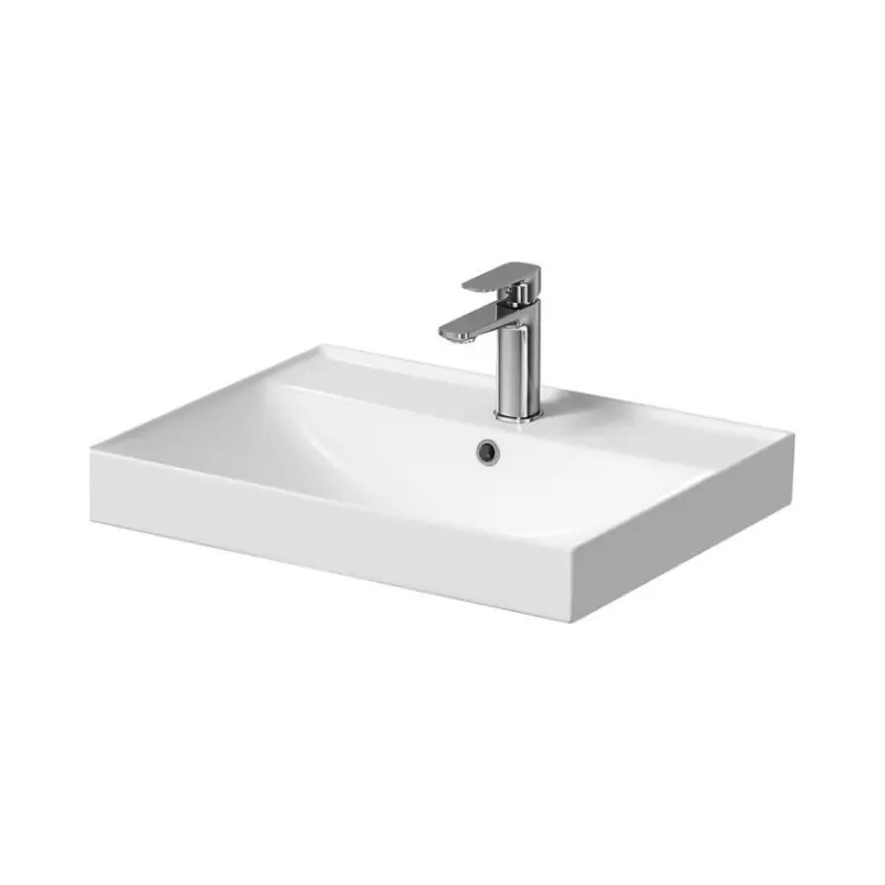 Veilige Betaling Cersanit K120-009 - Inbouwwastafel LARGA 45,5 x 60,5 cm keramiek/hoogglans wit