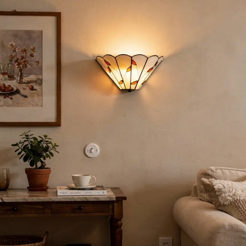 Brilagi - Tiffany-vitraal wandlamp FOLIA 1xE14/40W/230V Flitsaanbieding
