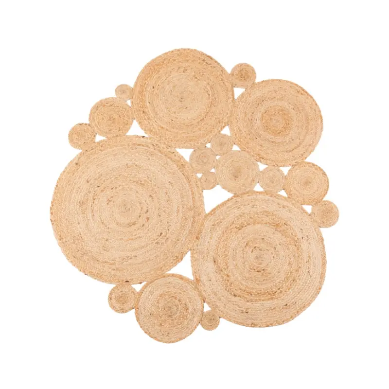 Rond naturel vloerkleed JUTA, Ø 140 cm — beige Flitsaanbieding