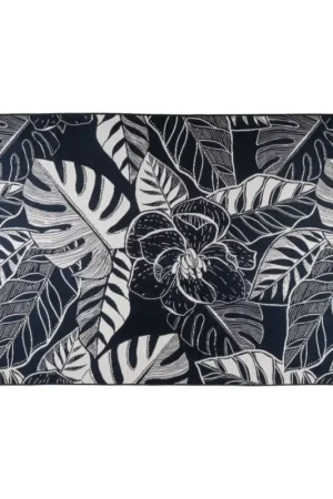 Buitenkleed JUNGLE 160x220 cm zwart/wit/bladmotief Gecertificeerd
