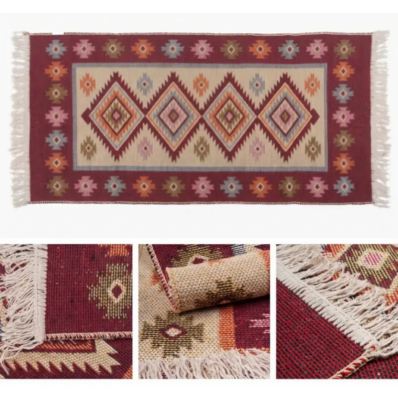Nu Kopen Keerbaar oriëntaals vloerkleed KILIM 80x150 cm rood/beige