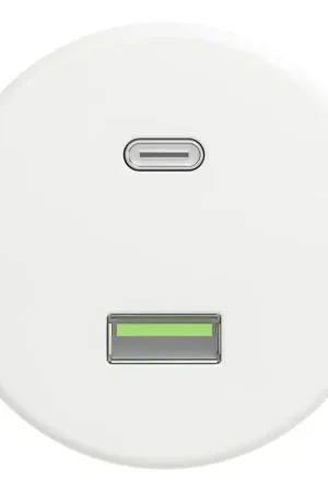 Kliklap - Retro USB-wandcontactdoos (USB-A + USB-C), frameloos, sneeuwwit Nieuw