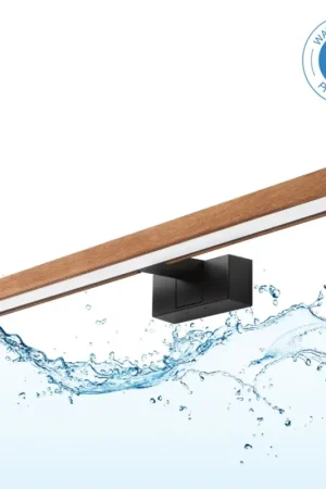 Brilagi - LED-badkamerspiegelverlichting WOODY MIRROR 3-in-1 LED/12W/230V 60 cm IP44 zwart/kerseneik Tijdelijk Beschikbaar