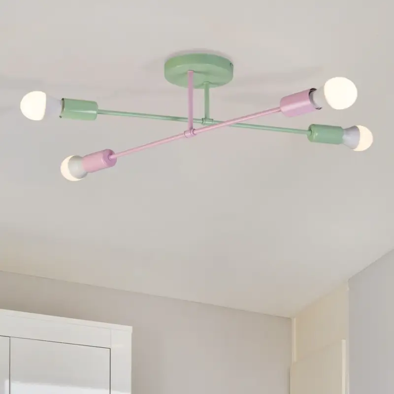 Opbouwkroonluchter CAMBRIDGE 4xE27/15W/230V groen/roze Koop Vandaag