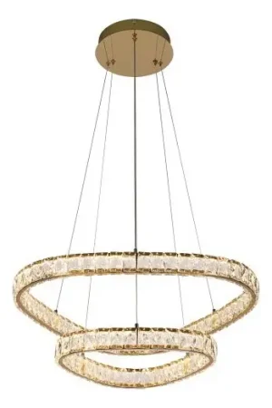 Exclusieve Aanbieding LUXERA 46152 - LED-kroonluchter aan kabel MIST LED/65W/230V 4000K goudkleurig