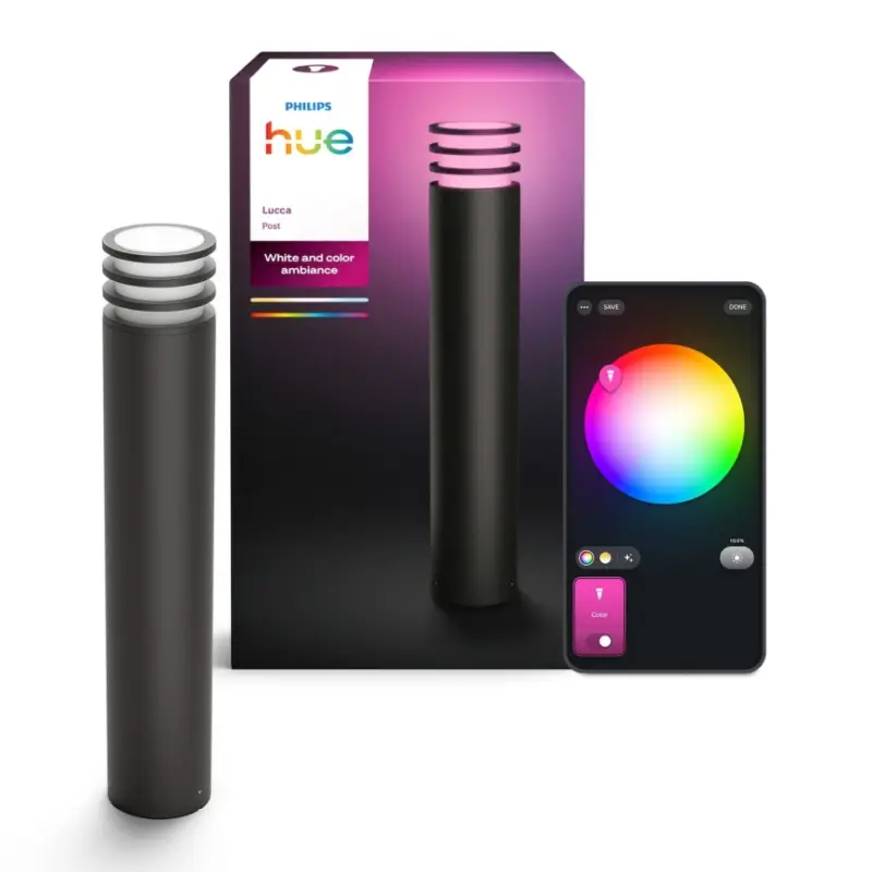 Philips - RGB-LED dimbare buitenlamp Hue LUCCA 1xE27/8,1W/230V 77 cm 1000-20000K IP44 Laatste Versie