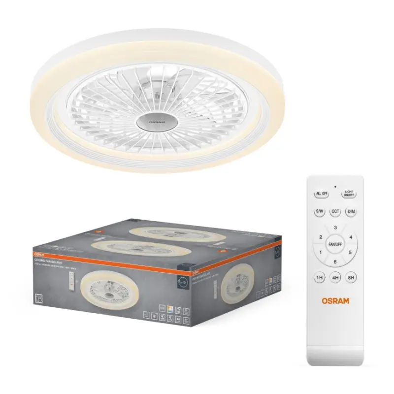 Beste Prijs Osram - Dimbare LED-plafondlamp met ventilator SOLANO LED/26W/230V 3000/4000/6500K + afstandsbediening
