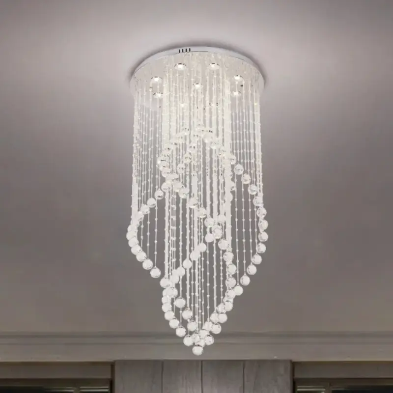 Aanbieding LED-kristallen plafondlamp NAURU LED/30W/230V Ø 60 cm glanzend chroom + afstandsbediening