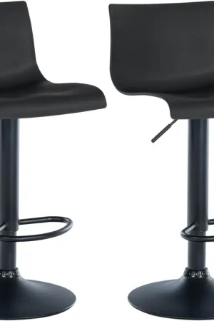 Koopje Set van 2 Branford barkrukken Basismateriaal:Kunststof | Kleur:zwart
