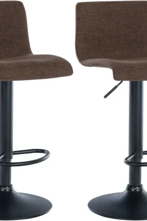Exclusieve Aanbieding Set van 2 Branford barkrukken Basismateriaal:Stof | Kleur:bruin