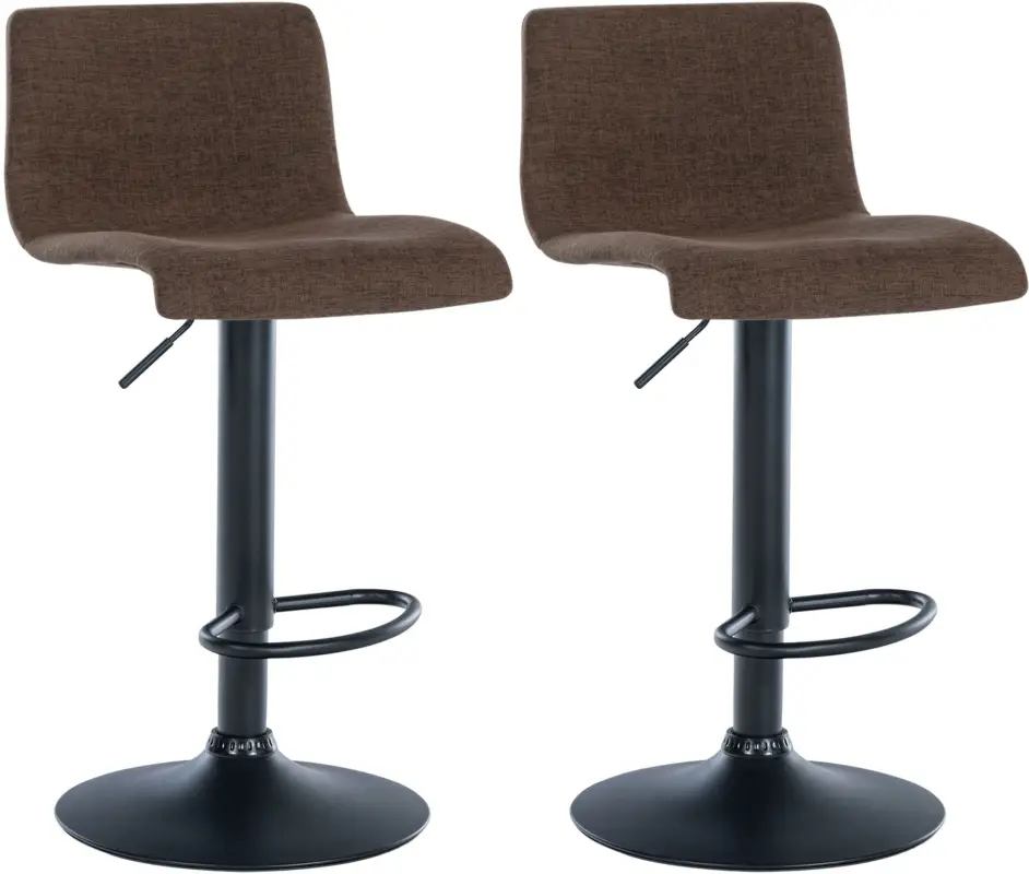 Exclusieve Aanbieding Set van 2 Branford barkrukken Basismateriaal:Stof | Kleur:bruin