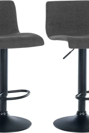 Set van 2 Branford barkrukken Basismateriaal:Stof | Kleur:donkergrijs Goedkoop