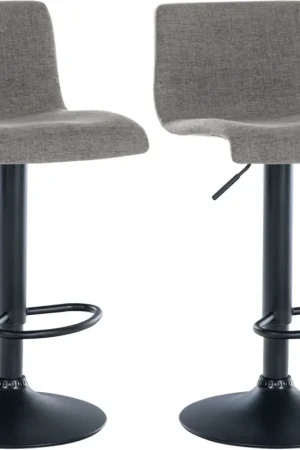 Laatste Versie Set van 2 Branford barkrukken Basismateriaal:Stof | Kleur:licht grijs