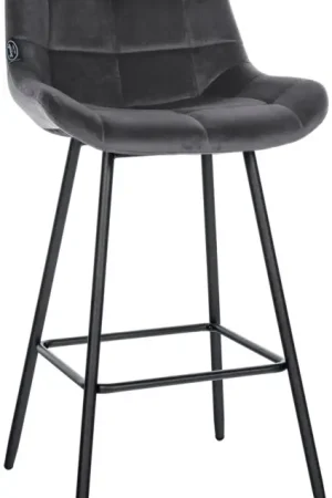 Barkruk Weston Basismateriaal:Fluweel | Kleur:donkergrijs Korting
