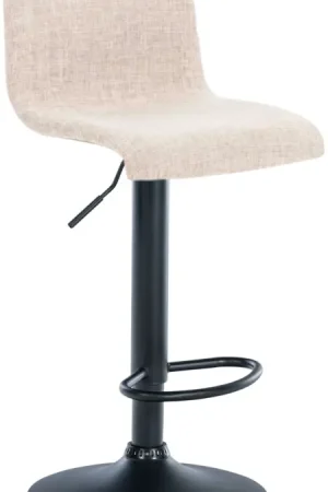 Barkruk Hover Stof Kleur:creme | Materiaal frame:Metaal mat zwart Nieuw