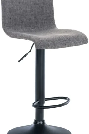 Goedkoop Barkruk Hover Stof Kleur:licht grijs | Materiaal frame:Metaal mat zwart