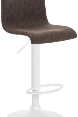 Barkruk Hover Stof Kleur:bruin | Materiaal frame:Metaal mat wit Koop Online